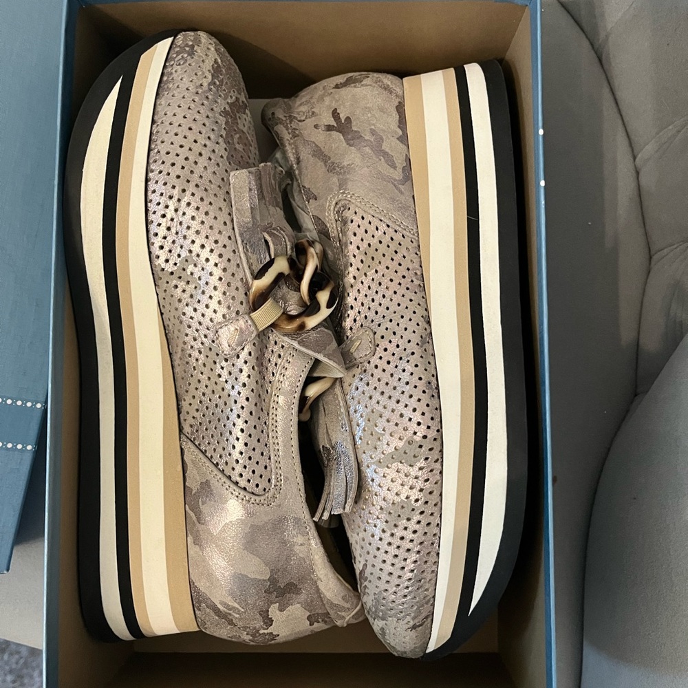 Softwave wedge sneaker in Camo- never worn / too small.  European size 40